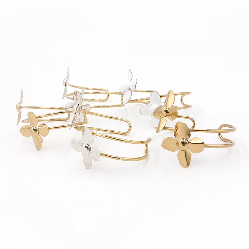 Lucky Four-blad klaver open armband