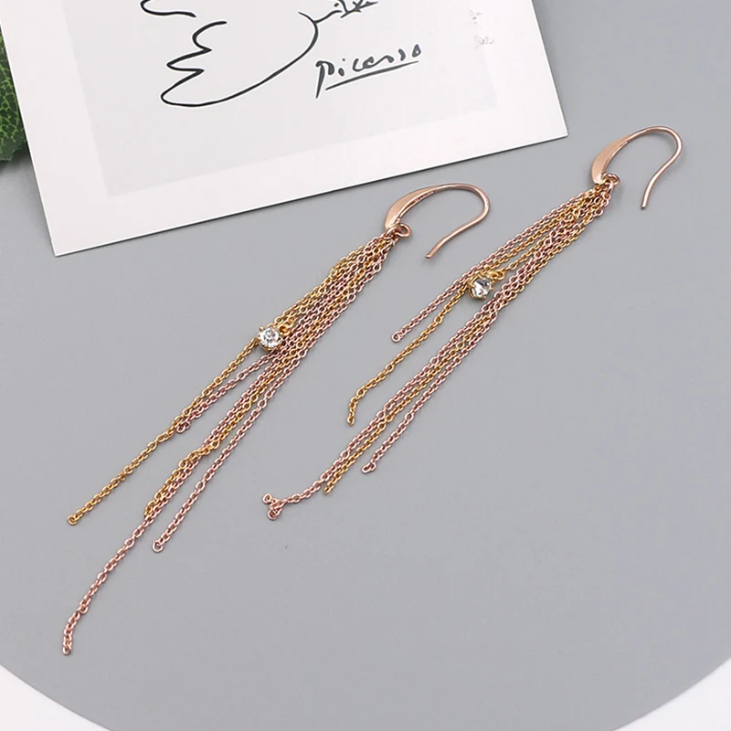 Tassel -ketens met diamanten oorbellen